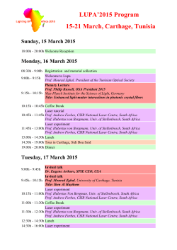 to “program Lupa 2015 - Optics & Photonics Tunisia