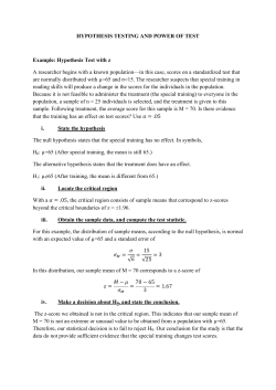HYPOTHESIS TESTING AND POWER OF TEST Example