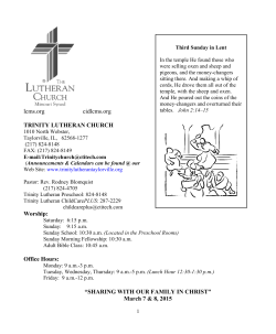 March 7 & 8 - Trinity Lutheran Church Taylorville Illinois