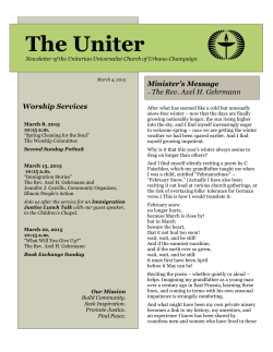 The Uniter - Unitarian Universalist Church of Urbana