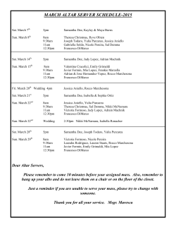 Altar Server Schedule - St. Francis of Assisi, Astoria