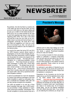 to view our latest newsletter. - Victorian Association of Photographic