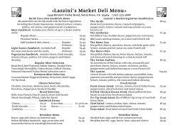 Lazzini`s Market Deli Menu