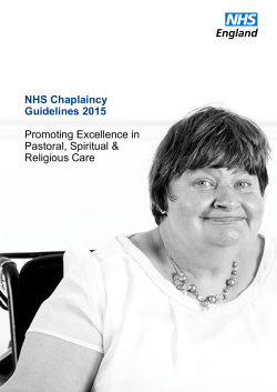 NHS Chaplaincy Guidelines 2015 Promoting