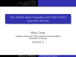 “Two Stories about Inequality and Public Policy