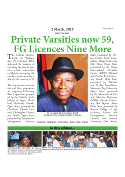 Private Varsities now 59, FG Licences Nine More