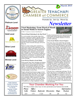 Newsletter - Tehachapi Chamber of Commerce