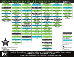 GROUP FITNESS SCHEDULE | WINTER