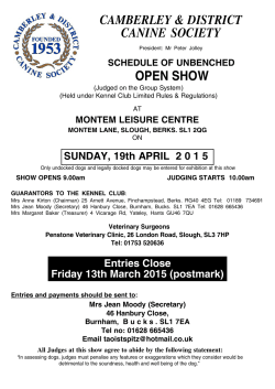 CAMBERLEY & DISTRICT CANINE SOCIETY OPEN