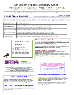 Weekly Community Bulletin - York Region District School Board