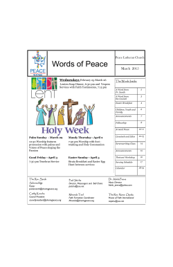 March newsletter - Peace Lutheran Church