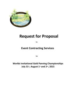 GOLD PANNING Request For Proposal