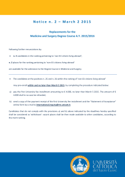 Notice n. 2 – March 2 2015