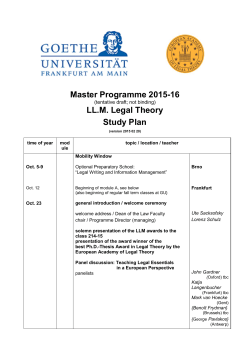 Master Programme 2015-16 LL.M. Legal Theory