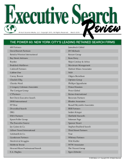 the power 60: new york city`s leading retained search firms