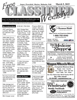 March 5, 2015 - Free Classified Weekly