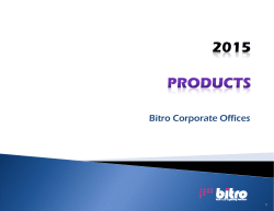 Bitro 2015 Products Presentation