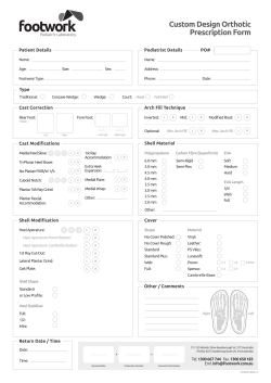Custom Design Orthotic Prescription Form