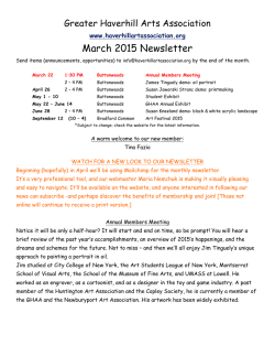 March 2015 Newsletter - Greater Haverhill Arts Association