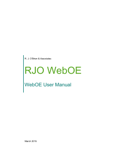 RJO WebOE - R.J. O`Brien