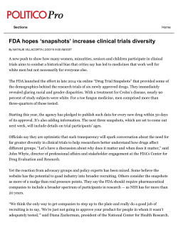 FDA hopes `snapshots` increase clinical trials diversity