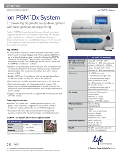 Ion PGM™ Dx System Specification Sheet