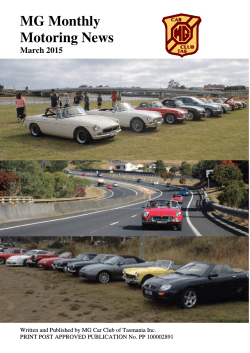 MG Monthly Motoring News - MG Car Club of Tasmania