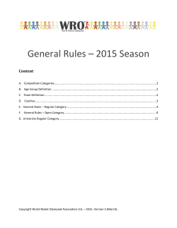 General Rules WRO 2015 (updated March 4)