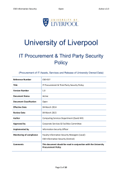 IT Procurement & Third Party Security Policy