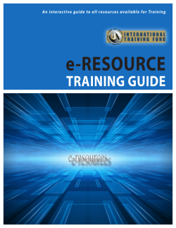 e-Resource Training Guide