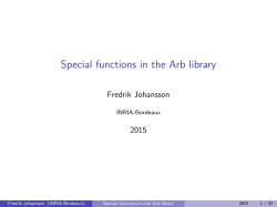 Special functions in the Arb library