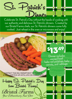 Happy St. Patrick`s Day from Bristol Farms!