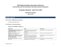 the preliminary program - Society of Outdoor Recreation
