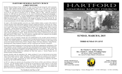 Weekly Bulletin - Hartford Memorial Baptist Church