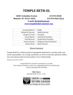 Click on this link to print and view the bulletin. - Temple Beth-El