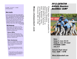 2015 CATOCTIN Athletic Boosters BASEBALL CAMP