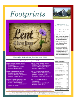 Footprints Newsletter - Church of the Foothills