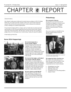 CHAPTER REPORT - PA Alpha Delta Alumni Association
