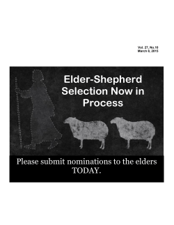 Elder-Shepherd Selection Now in Process