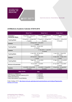 LKCMedicine Academic Calendar AY2015-2016