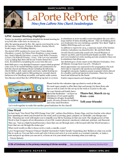 Current Newsletter - LaPorte New Church