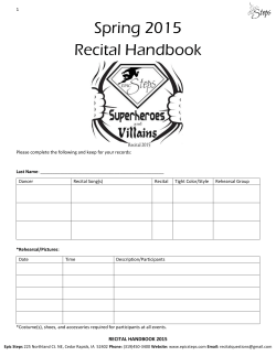 Spring 2015 Recital Handbook