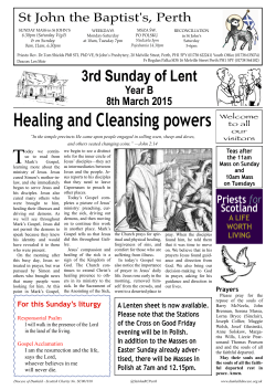 Healing and Cleansing powers - St John the Baptist RC Church