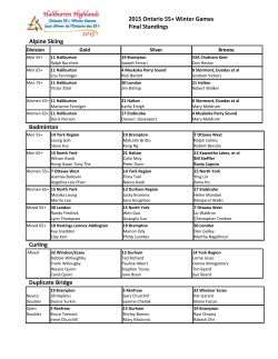 Winter 2015 - Ontario Senior Games