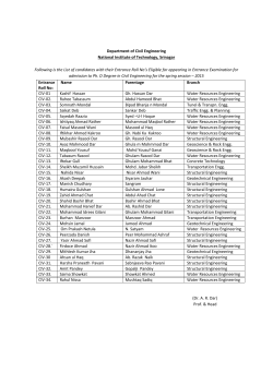Civil Engg. - NIT Srinagar