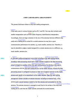 CHIP CARD READING ARRANGEMENT The present disclosure