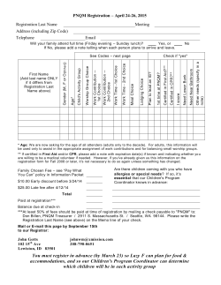 registration forms (PDF, 4 pages) - Pacific Northwest Quarterly Meeting