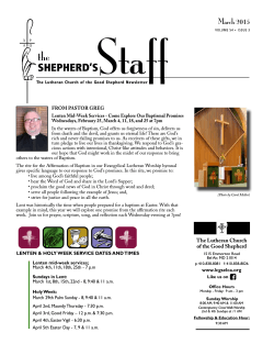 March 2015 - Lutheran Church of the Good Shepherd