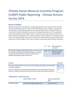 (CARIP) Public Reporting - Climate Actions Survey 2014