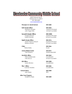 Student Handbook 2014 - 2015 - Okeeheelee Community Middle